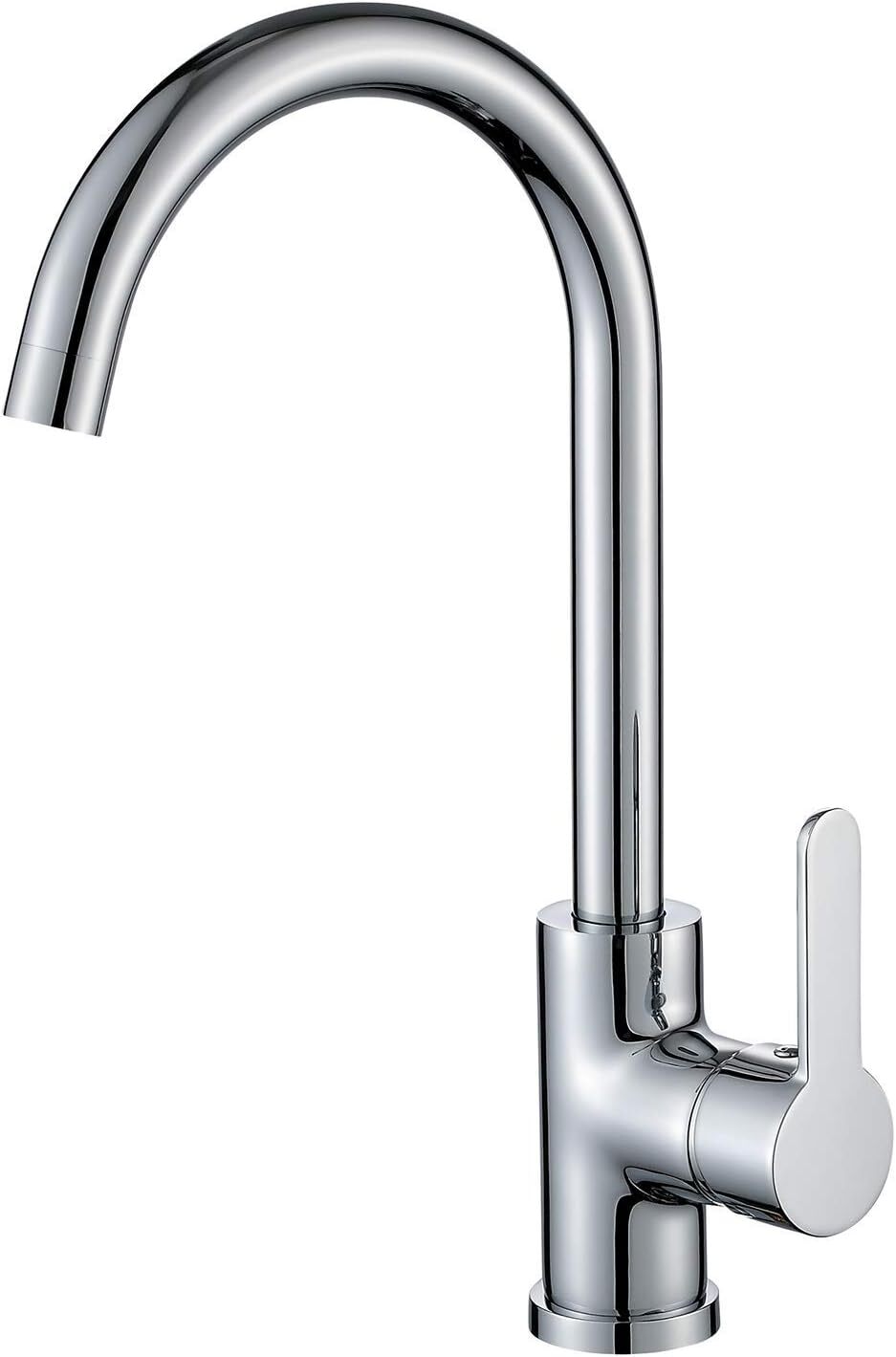Kitchen Sink Mixer Taps Swivel Spout Single Lever Tap Mono Chrome Faucet Modern — image 5