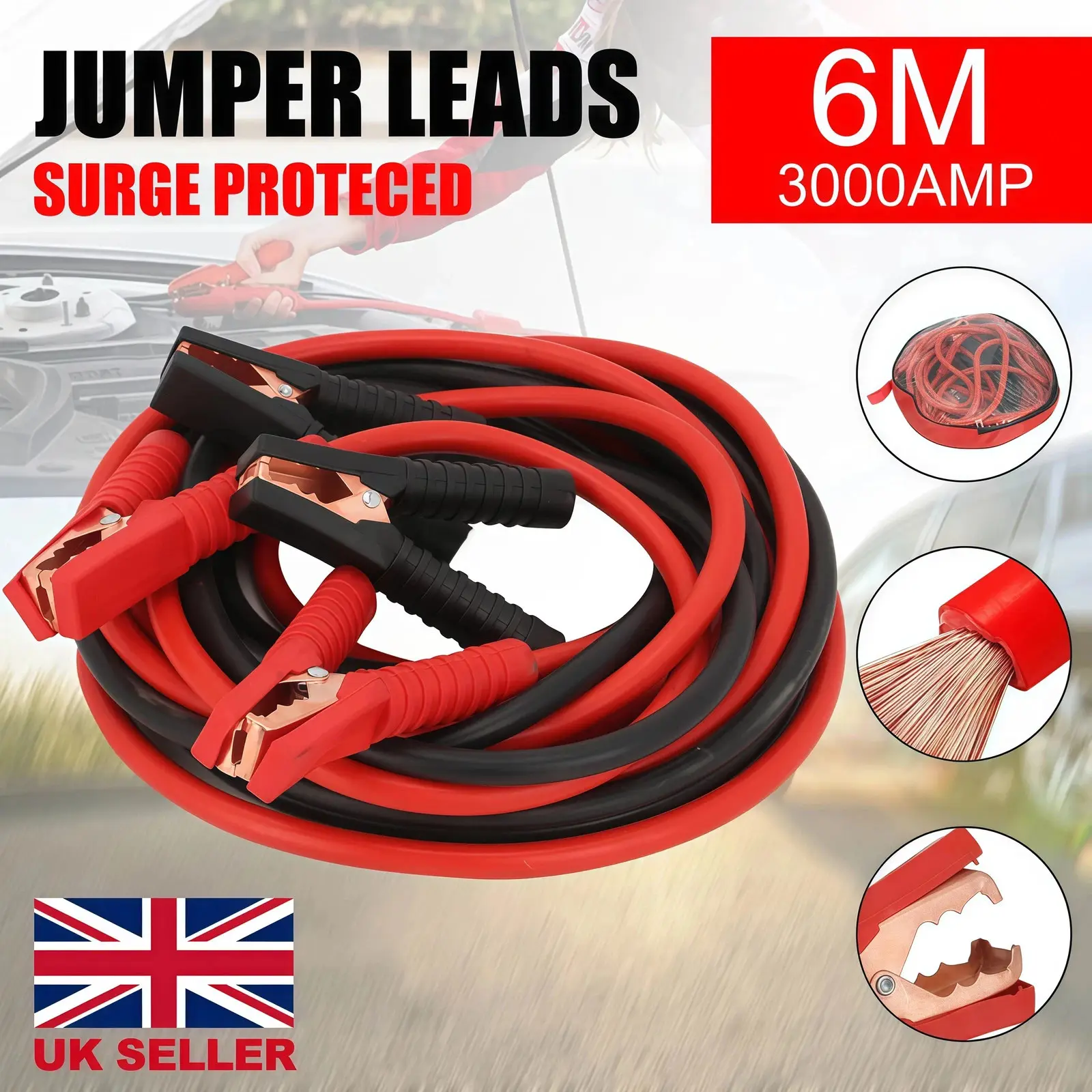 3000AMP Heavy Duty 6-6M Ju Mp Leads