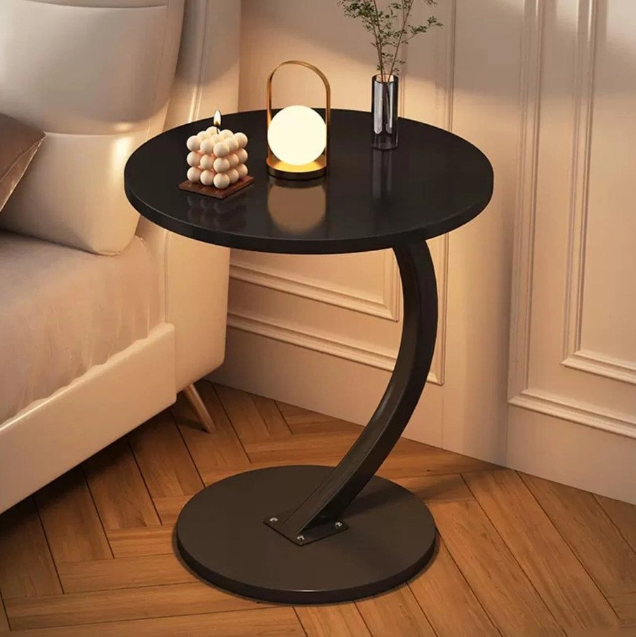 Modern C-Shaped Compact Sofa Side End Table Coffee Laptop Living Room Bedroom 3