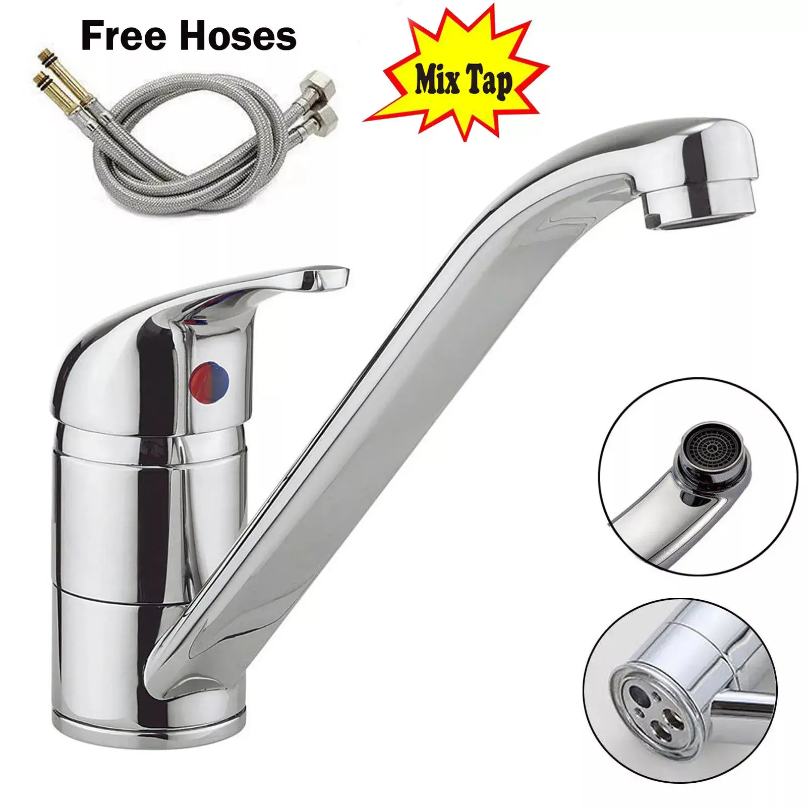 Modern Kitchen Sink Mixer Taps Swivel Spout