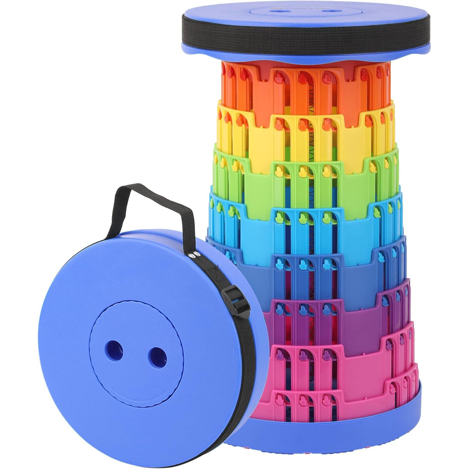 Rainbow Portable Folding Stool Telescopic Outdoor Chair Travel Camping Seat New