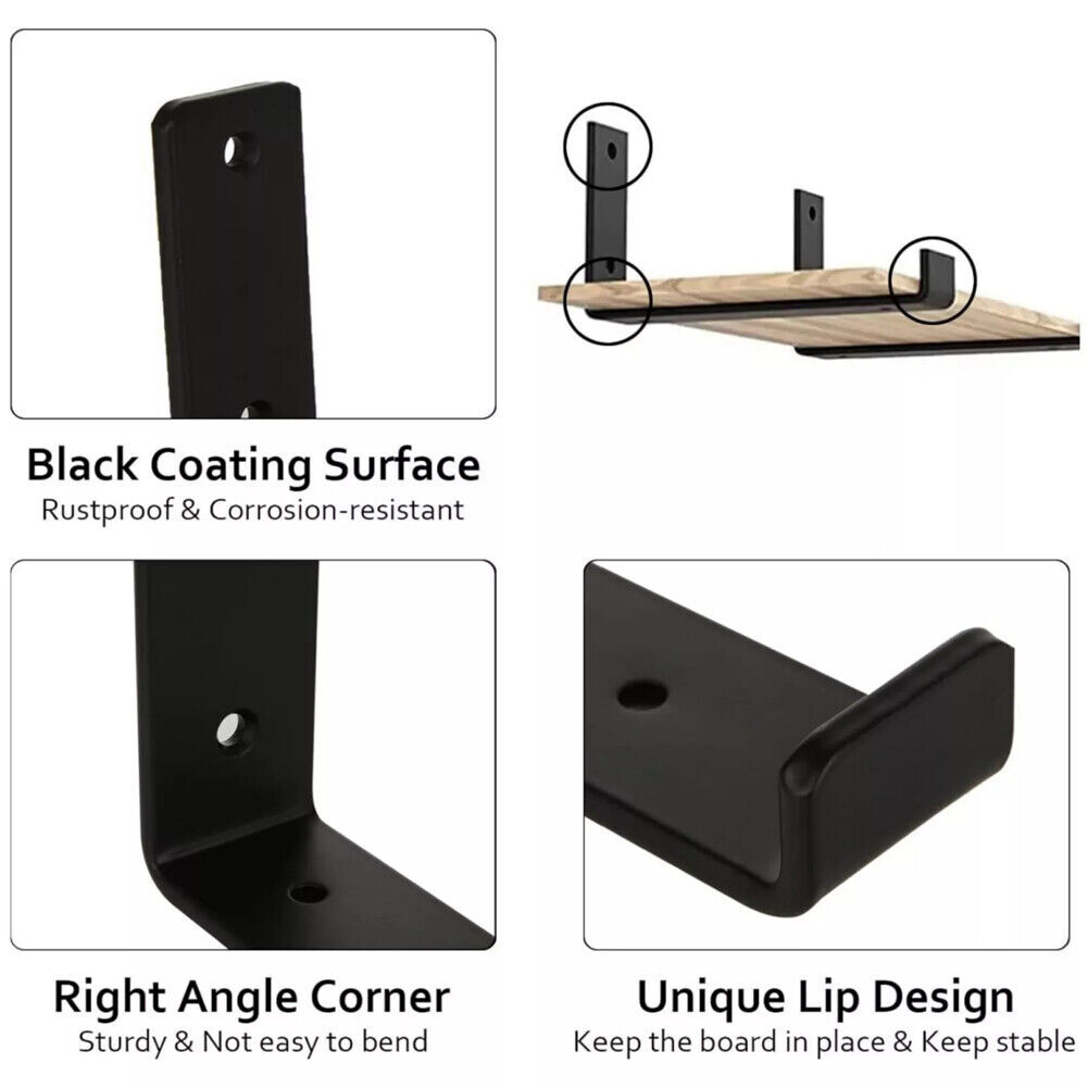 4 Pack Rustic Shelf Brackets Scaffold Board Industrial Solid Steel Heavy Duty — image 5