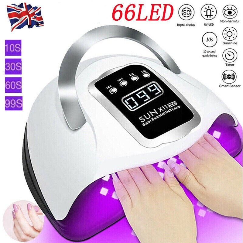 280W UV Nail Lamp Tool 66LED Professional Polish Dryer Gel Acrylic Curing Lights