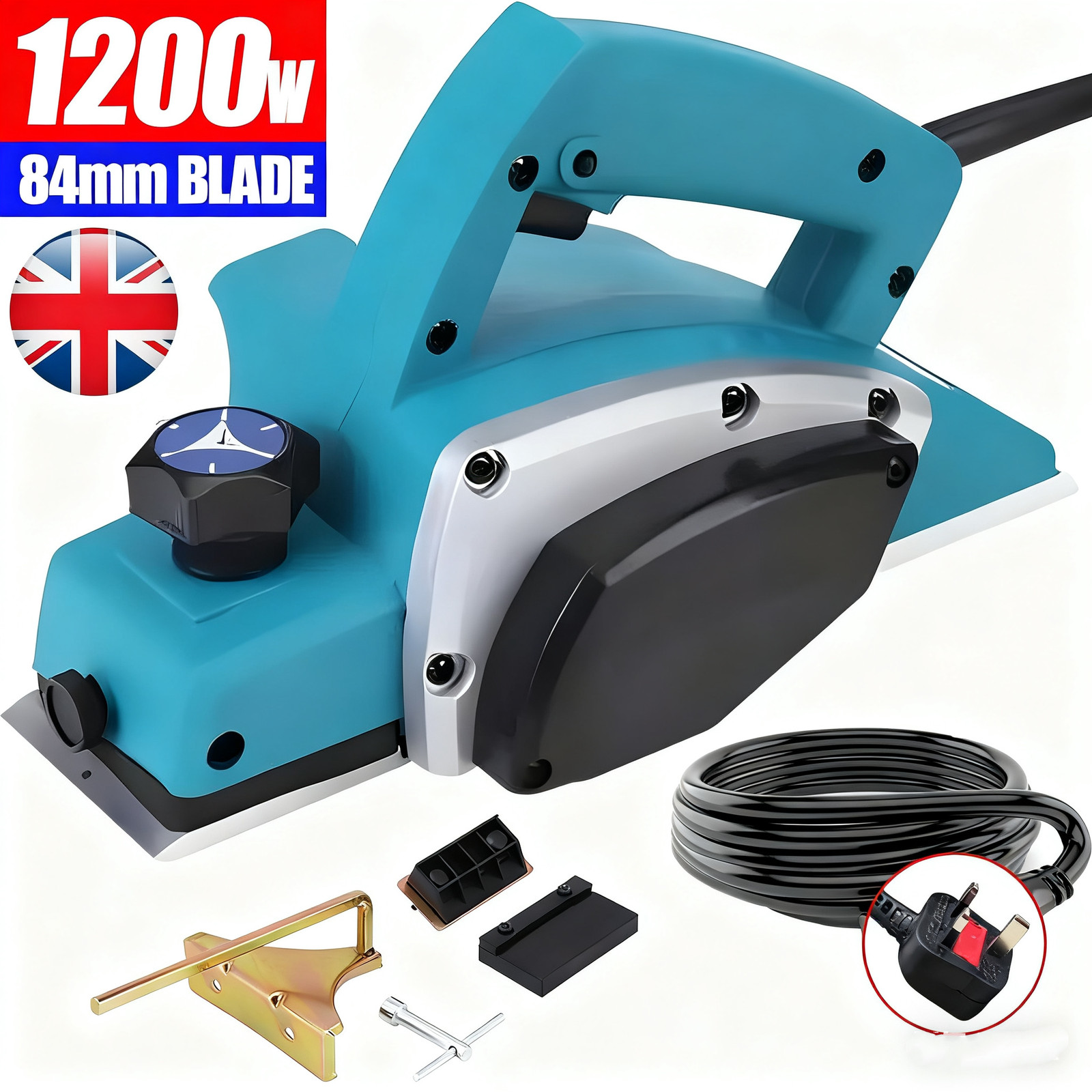 1200W Electric Wood Planer Corded Wood Plane Handheld