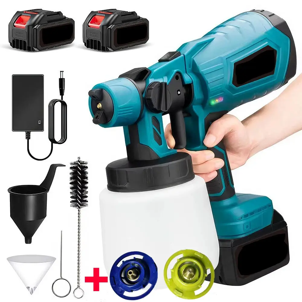 2 Battery Cordless Paint Sprayer Fence Wall