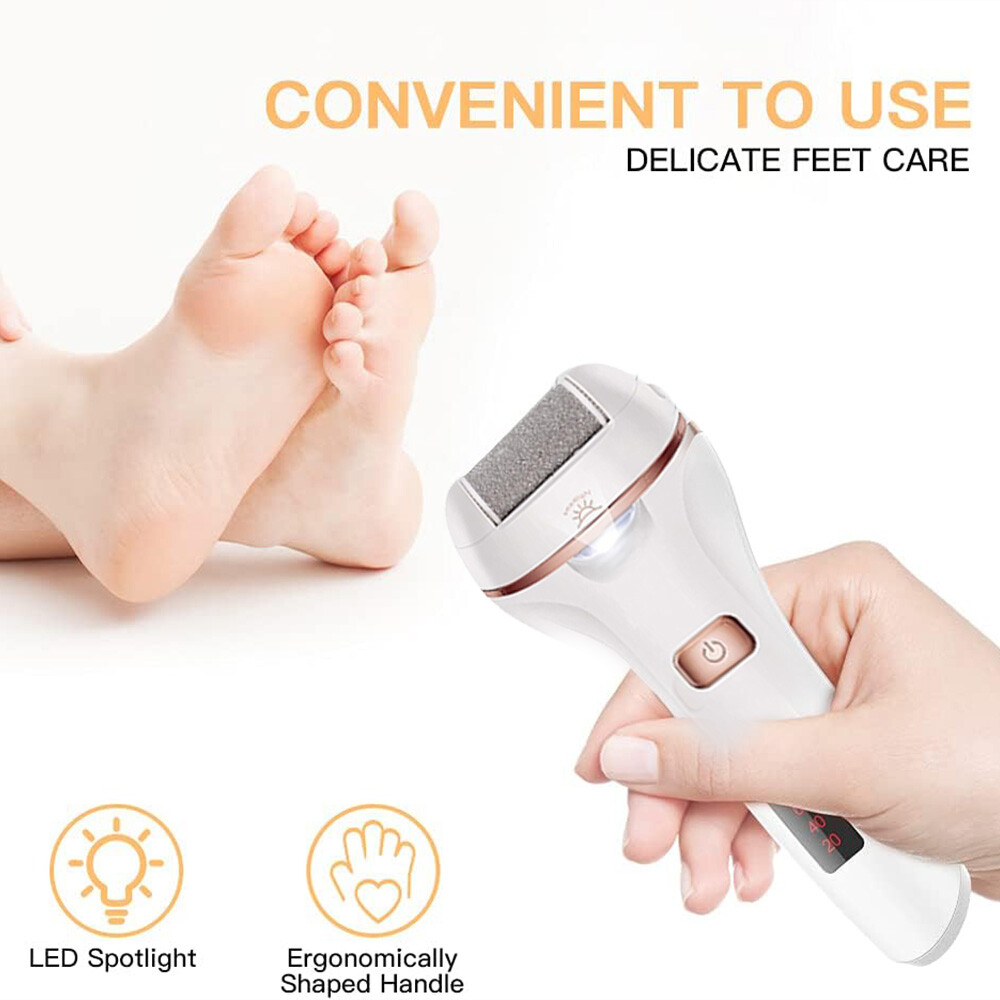 Electric Foot File Rechargeable Callus Hard Skin Remover Feet Pedicure 2 Speeds — miniatura 4