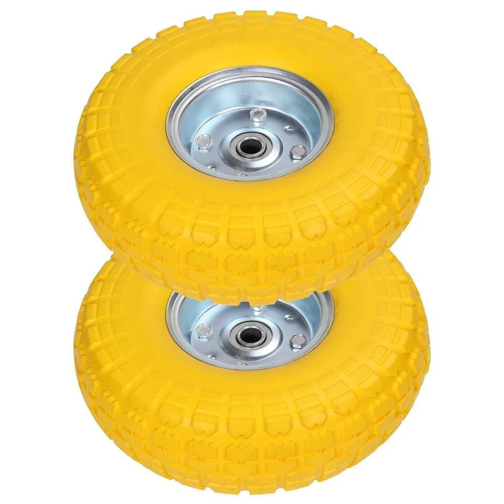 2PCS 10in Puncture Burst Proof Solid Rubber Sack Truck Trolley Wheel Spare Tyres — image 6