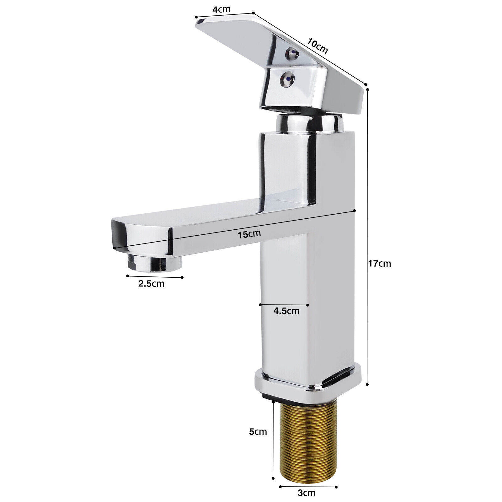 Waterfall Bathroom Sink Tap Cloakroom Basin Mixer Chrome Mono Faucet - Waste Set — image 4