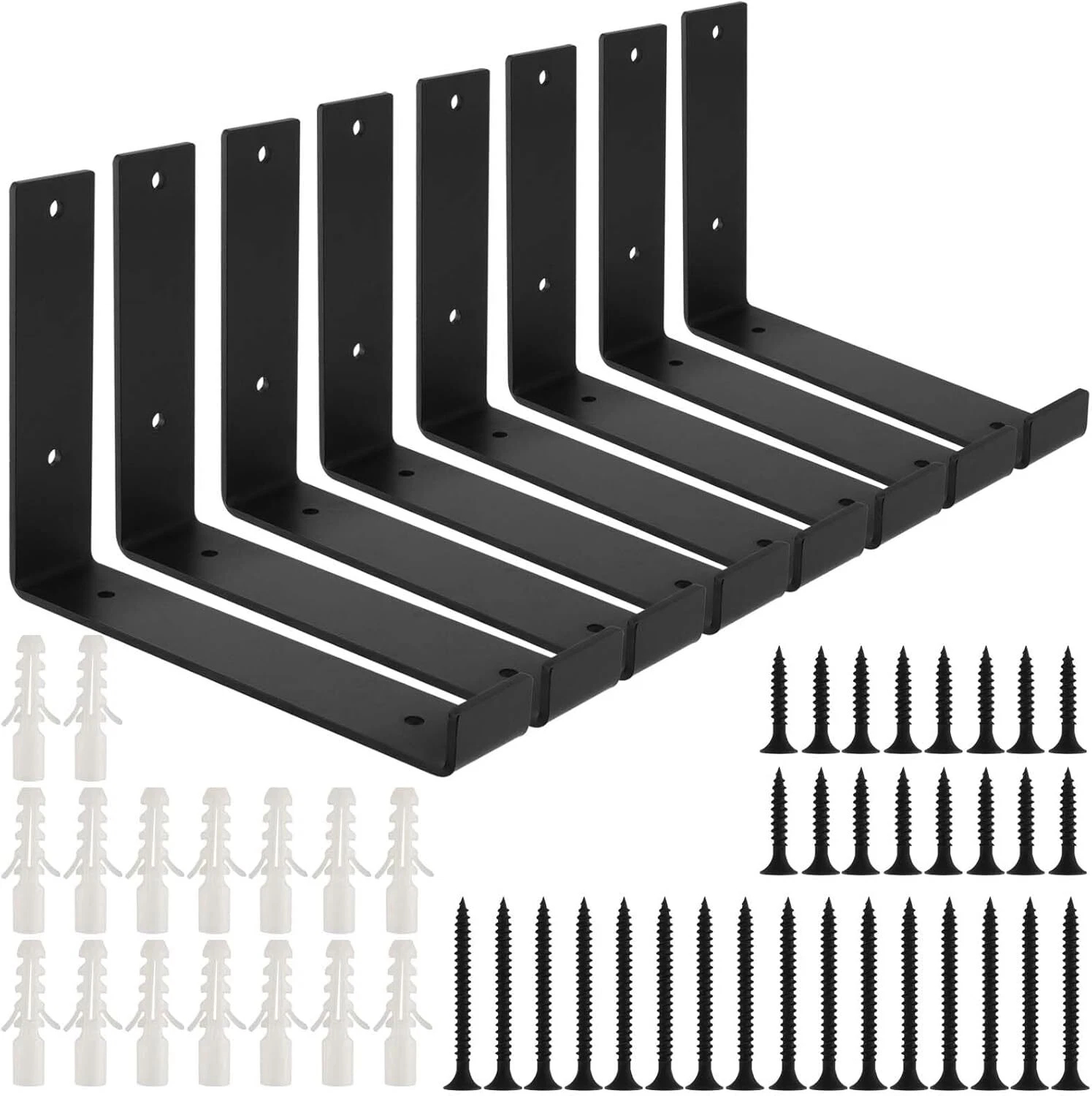 4 Pack Rustic Shelf Brackets Scaffold Board Industrial Solid Steel Heavy Duty — image 4