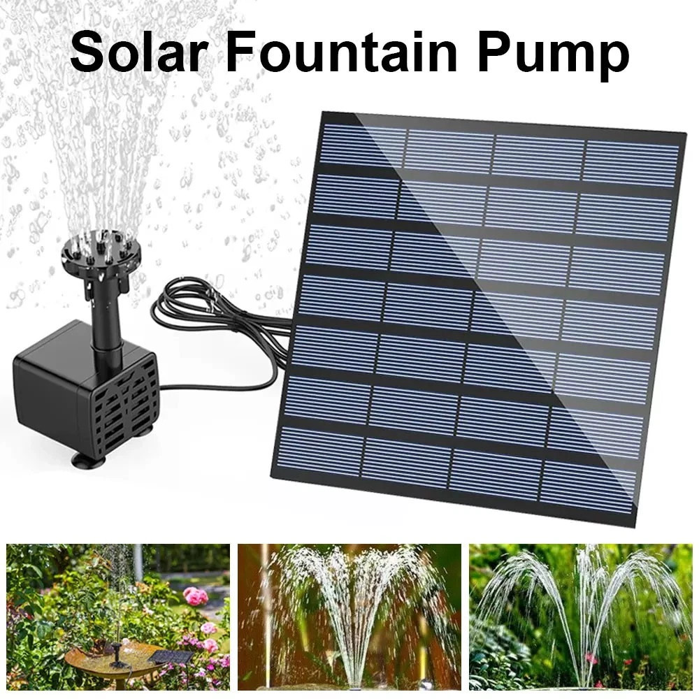 Garden Solar Water Pond Pump Powered Panel Kit Outdoor Pool Fountain Submersible