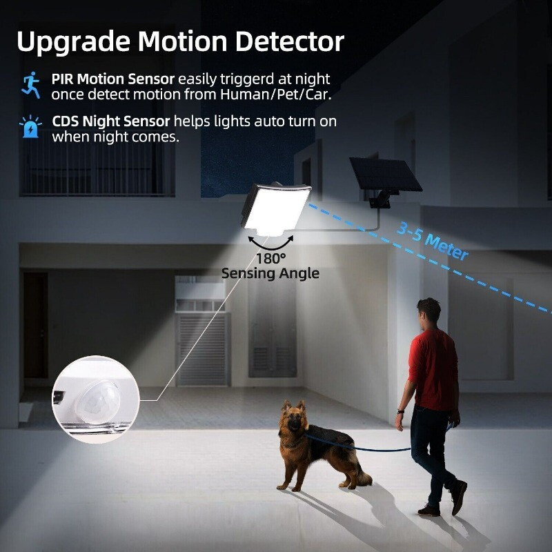 Solar Power LED Wall Light Security Outdoor Garden Flood Lamp PIR Motion Sensor — image 5