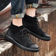 Large Size Flat Men's Tooling Boots Black - Shop at LoveMi