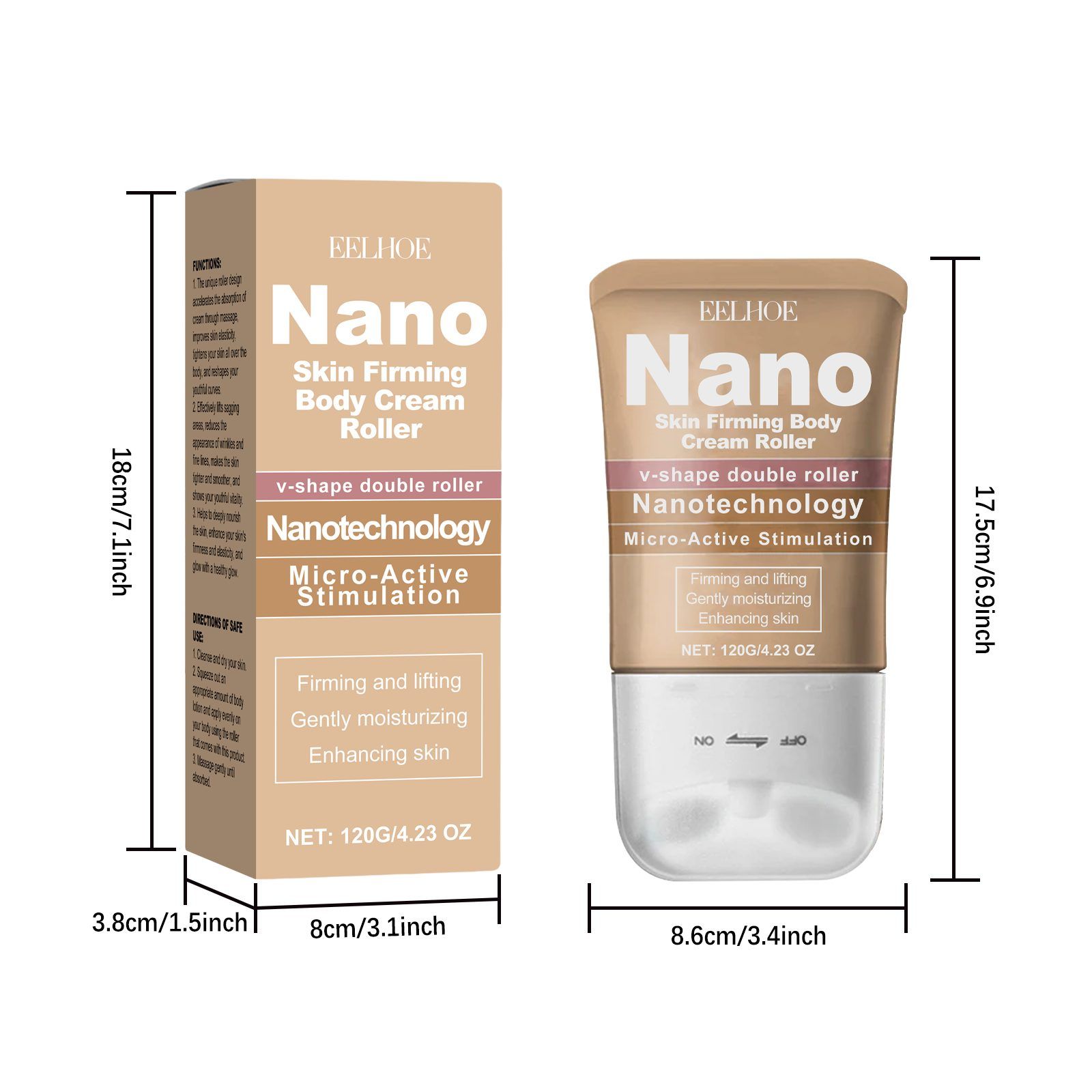 EELHOE Body Cream with Roller Applicator, 120 g image 3