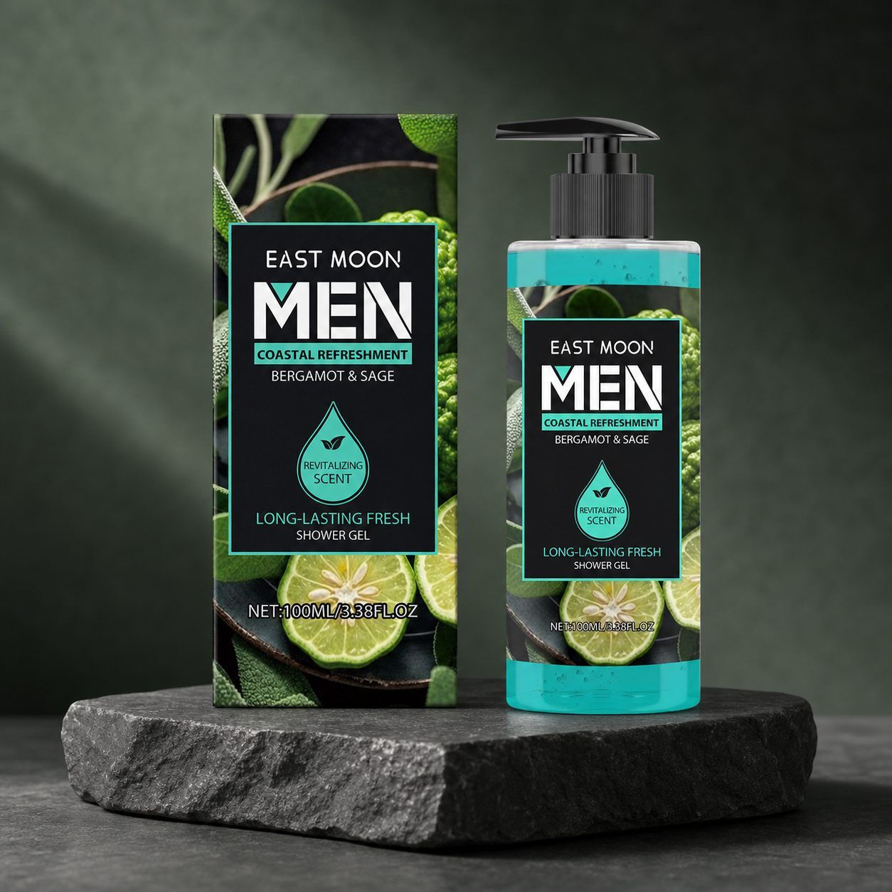EAST MOON Bergamot Sage Fragrance Body Wash, 100 ml