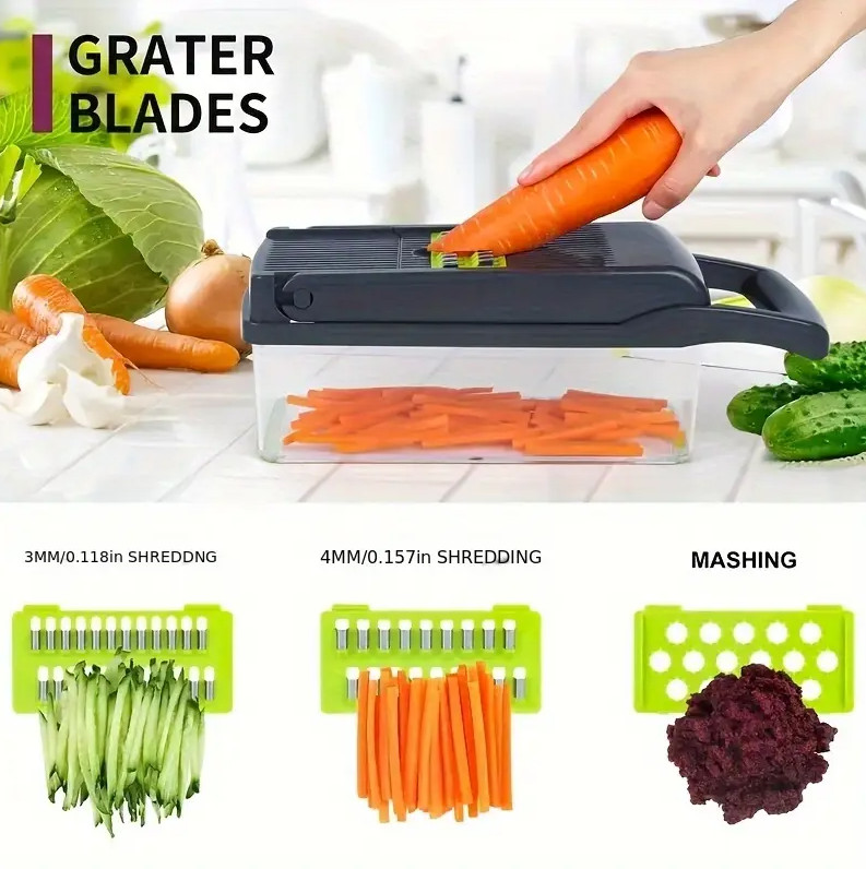 16 in 1 vegetable chopper salad fruit mandolin slicer food