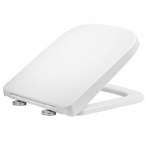 Soft Close Square Toilet Seat Quick Release Anti-Bacterial Adjustable Heavy Duty