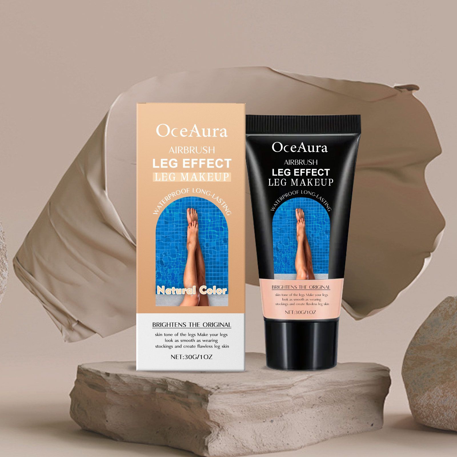 OCEAURA Leg Makeup Cream, Natural, 30 g