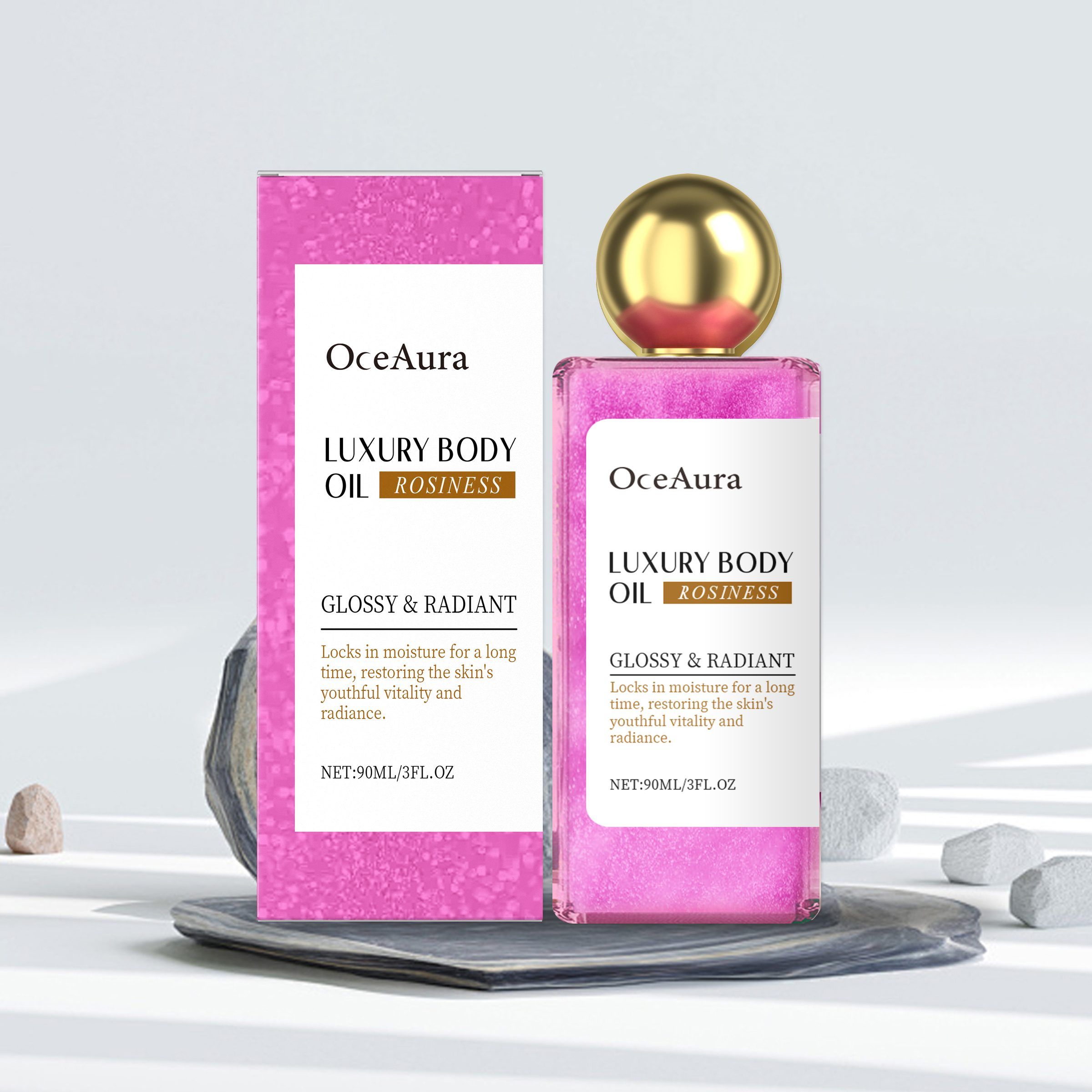 OCEAURA Rose Shimmer Body Oil, 90 ml