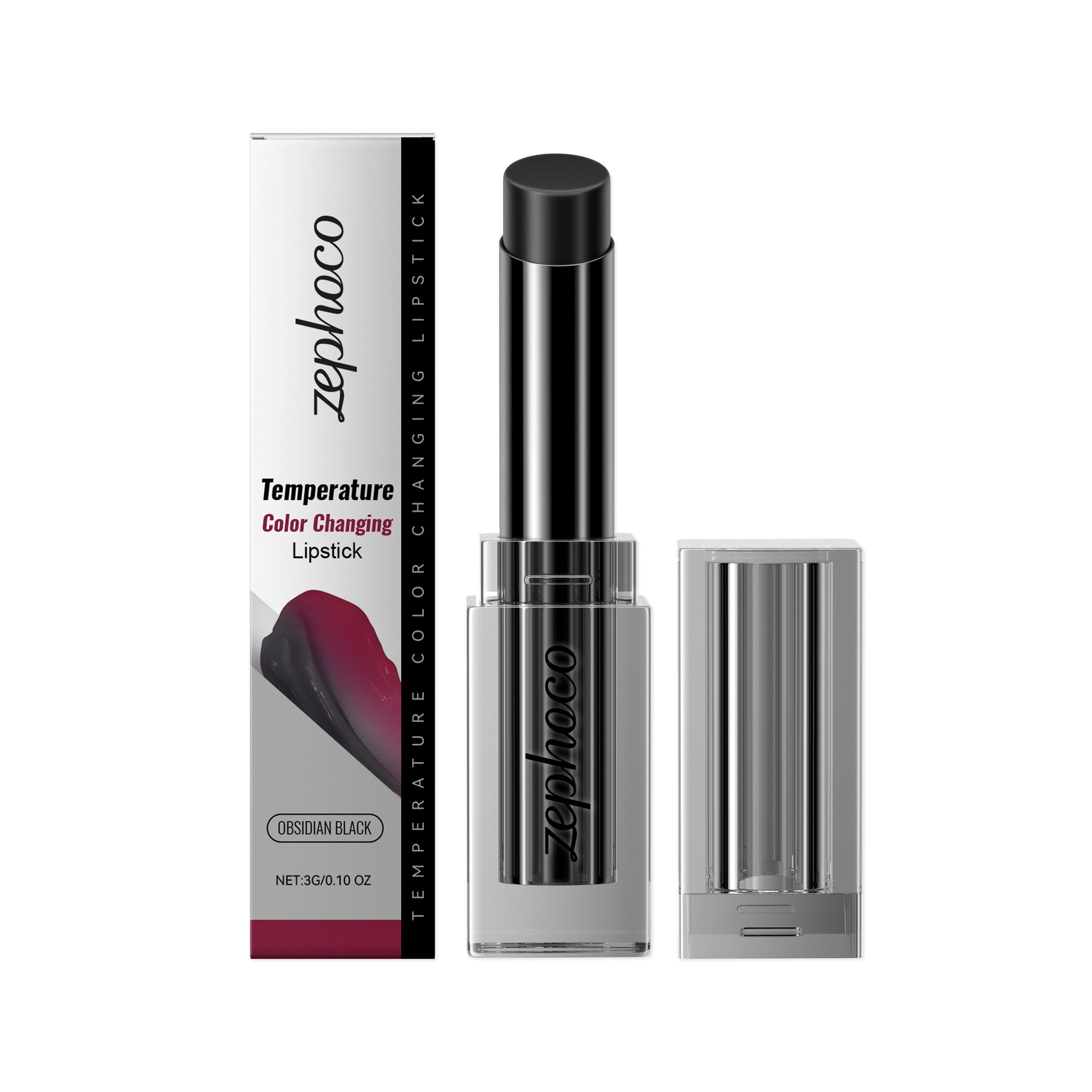 zephoco Tone-Adjusting Lipstick, Obsidian, 3 g