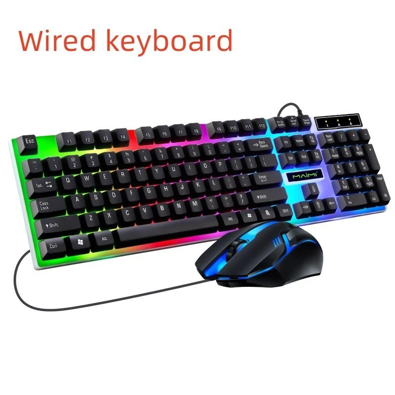 UK Gaming Keyboard And Mouse Set RGB LED USB For PC Laptop Xbox One PS4 PS 6
