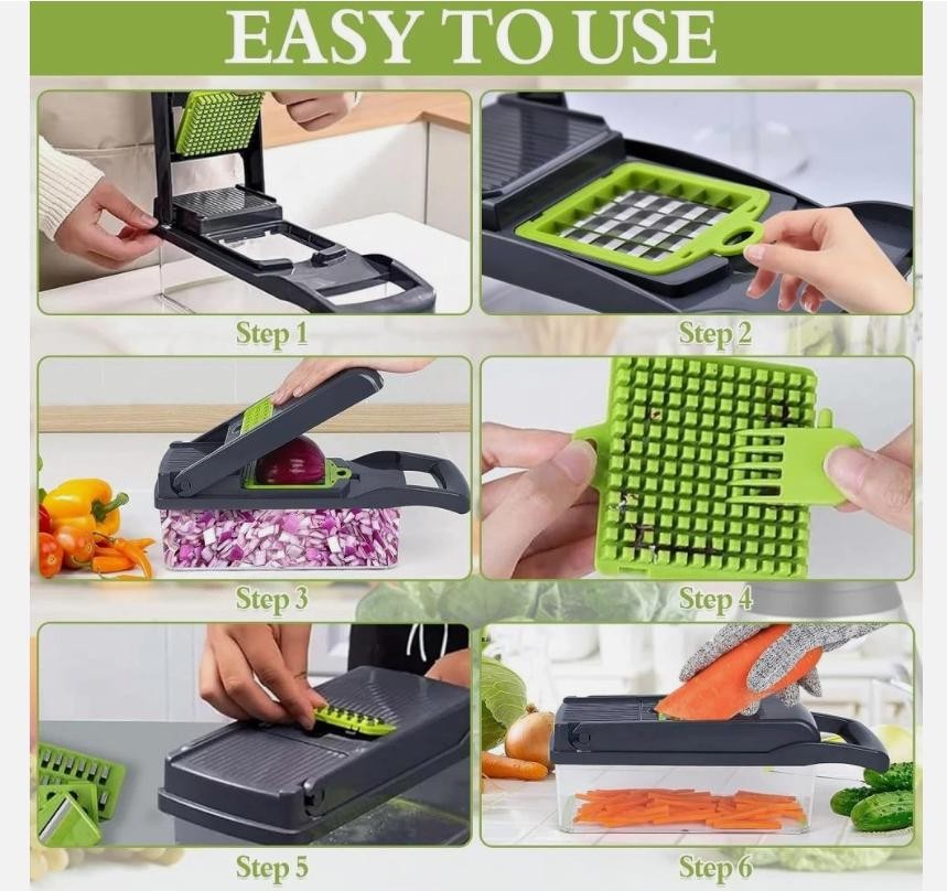16 in 1 vegetable chopper salad fruit mandolin slicer food