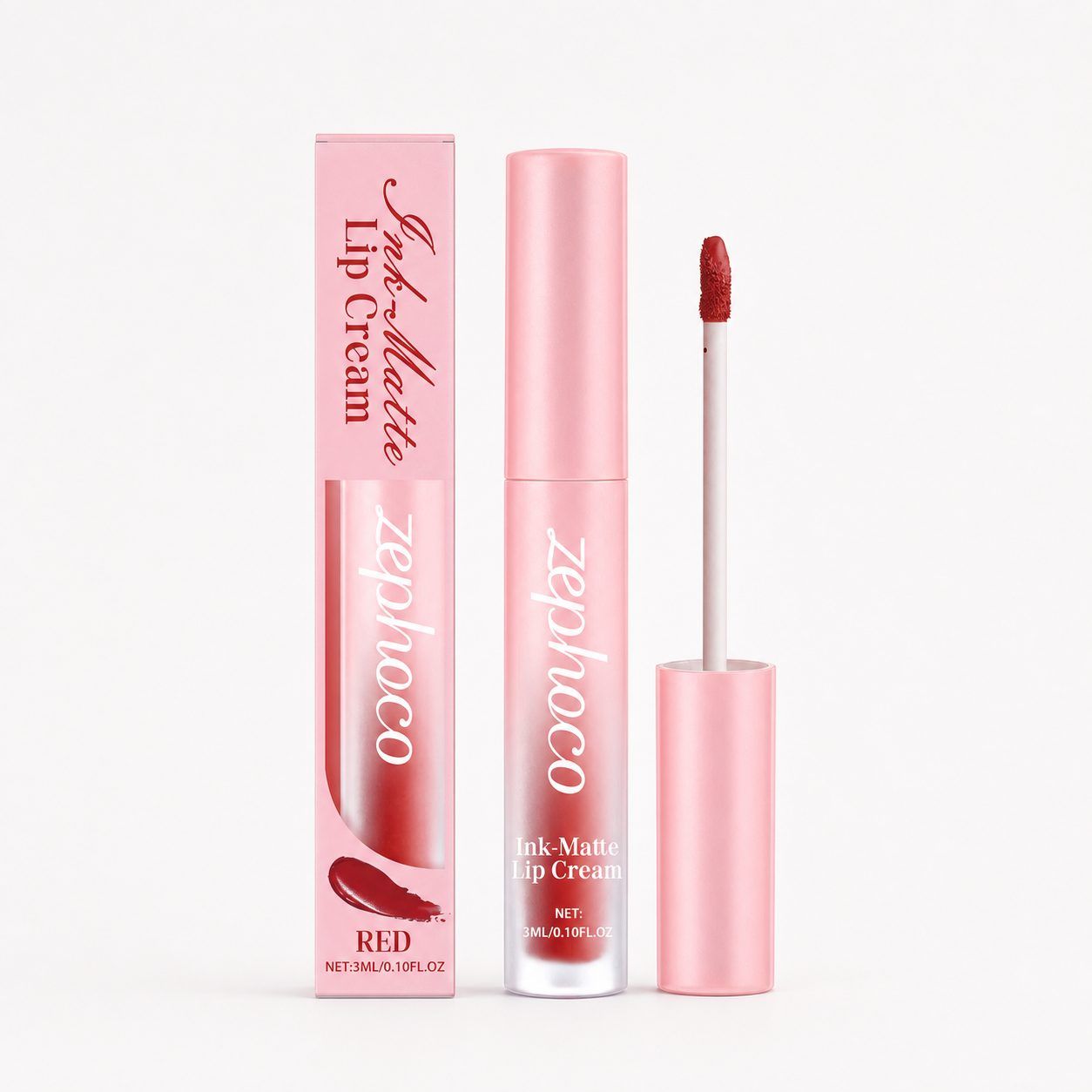 zephoco Matte Liquid Lip Color, True Red, 3 ml