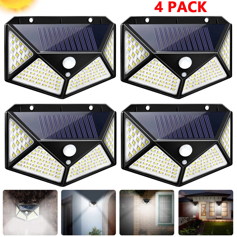Solar Power PIR Motion Sensor Wall Lights 1 00 LED Outdoor Garden Security Lamp