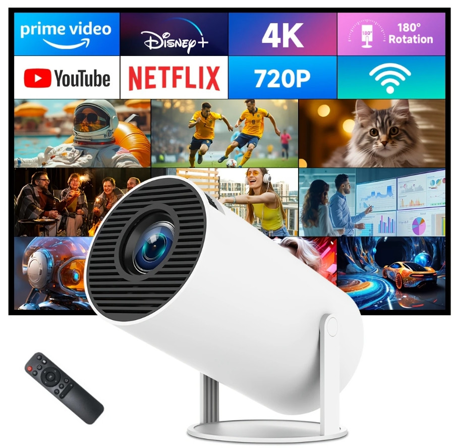 5G 4K Projector Smart HD LED WiFi Bluetooth H DMI USB Android Office Home Theater