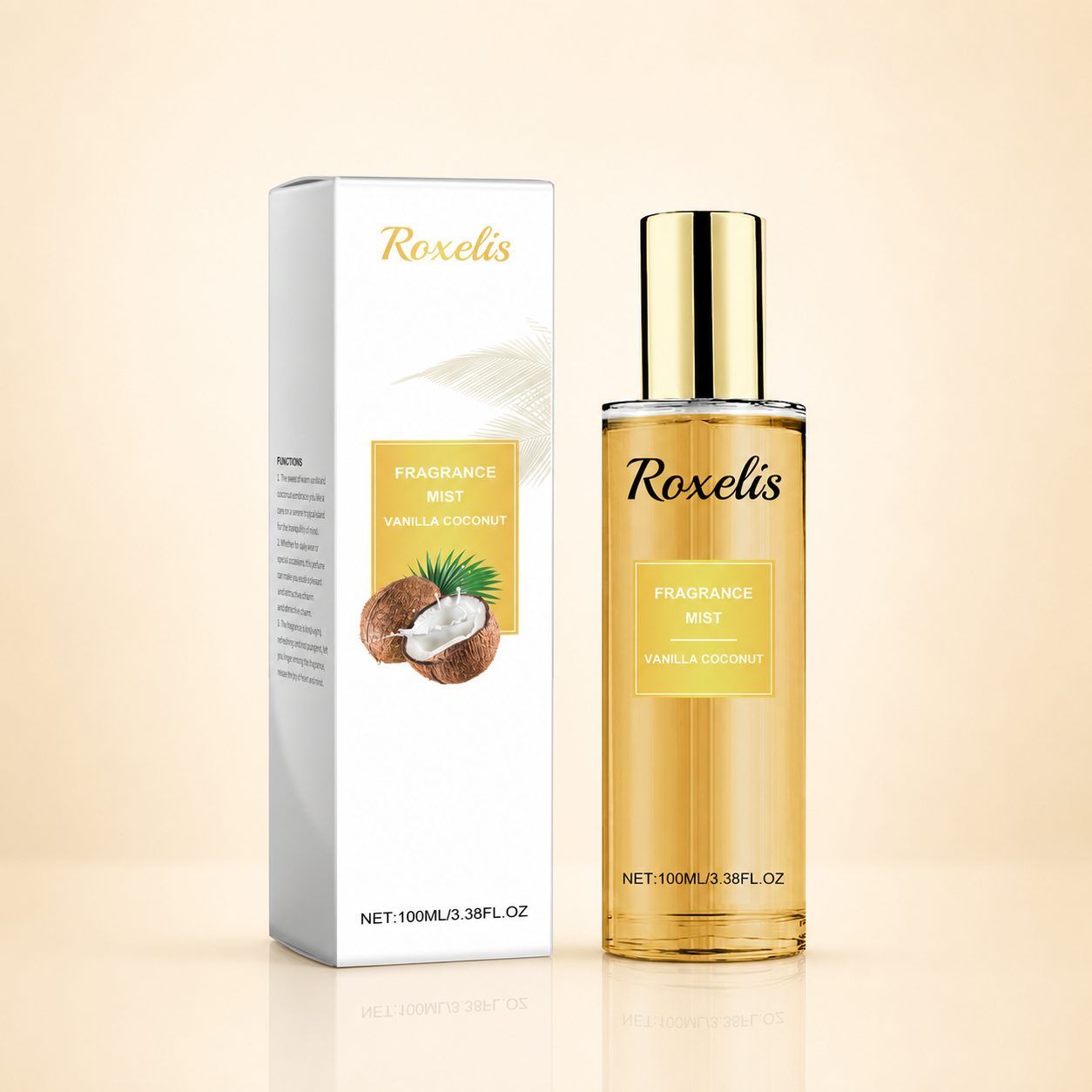 ROXELIS Vanilla Coconut Body Fragrance Spray, 100 ml