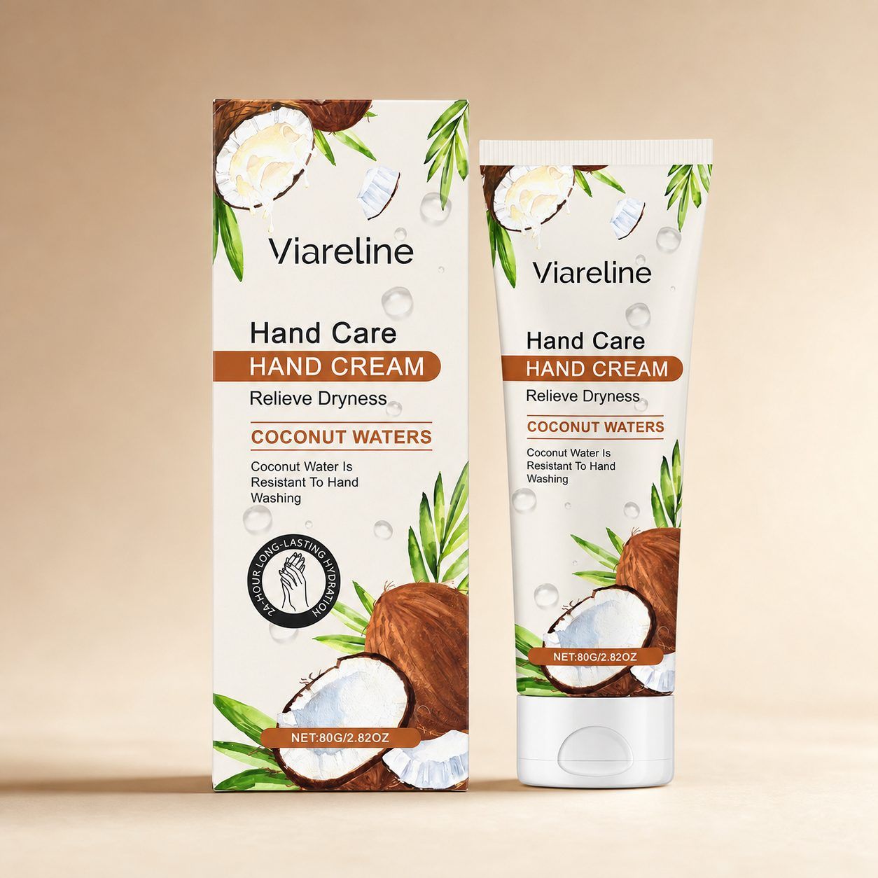 VIARELINE Coconut Hand Moisturizing Cream, 80 g