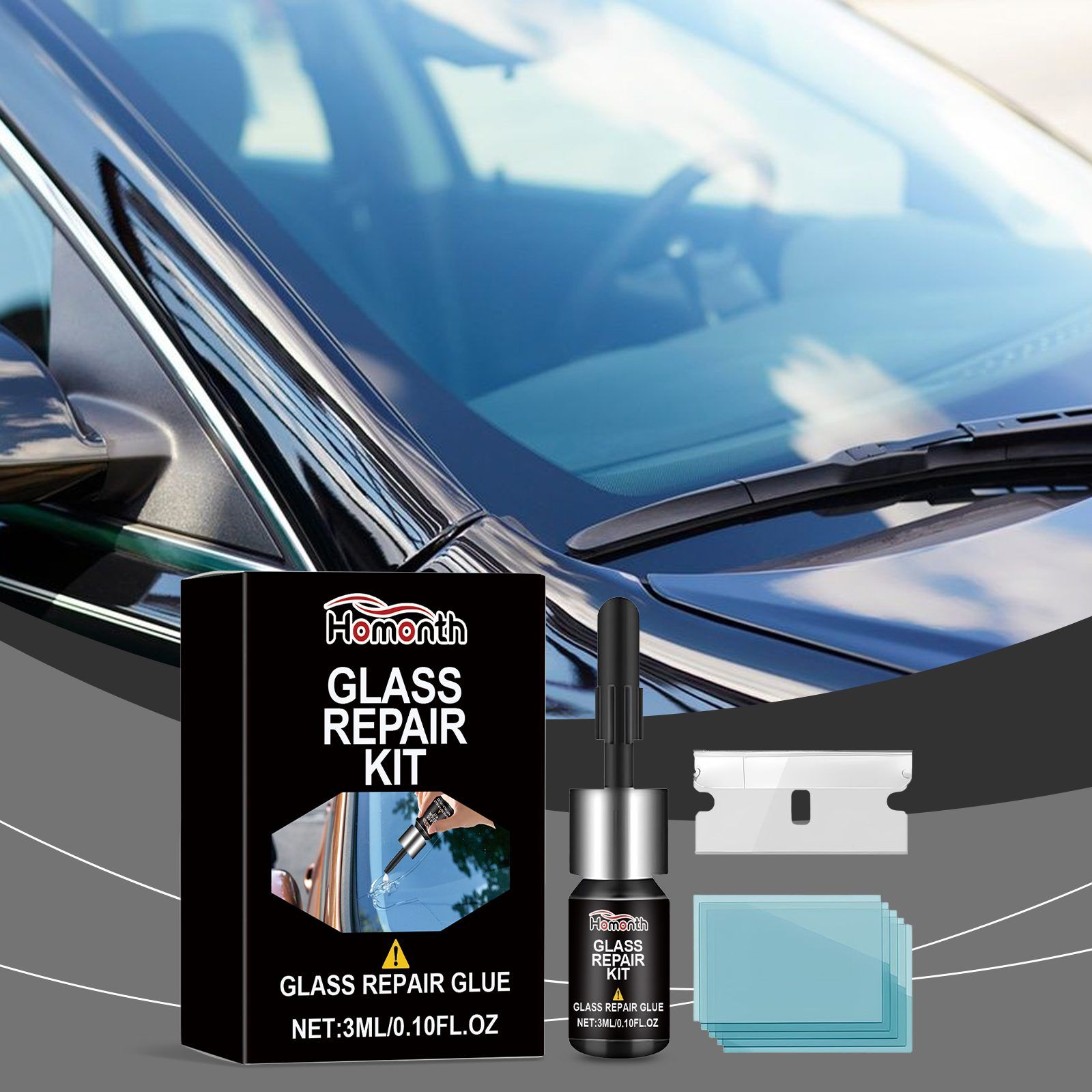 HOMONTH Windshield Glass Repair Kit, 1 Kit image 5