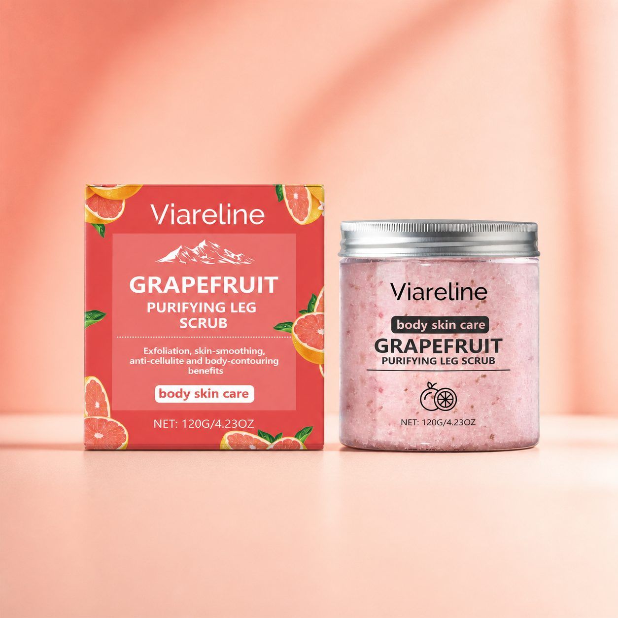 VIARELINE Grapefruit Sea Salt Body Scrub, 120 g
