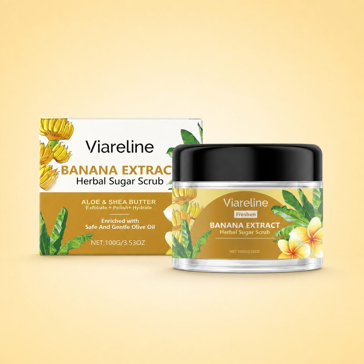 VIARELINE Banana Body Exfoliating Scrub, 100 g
