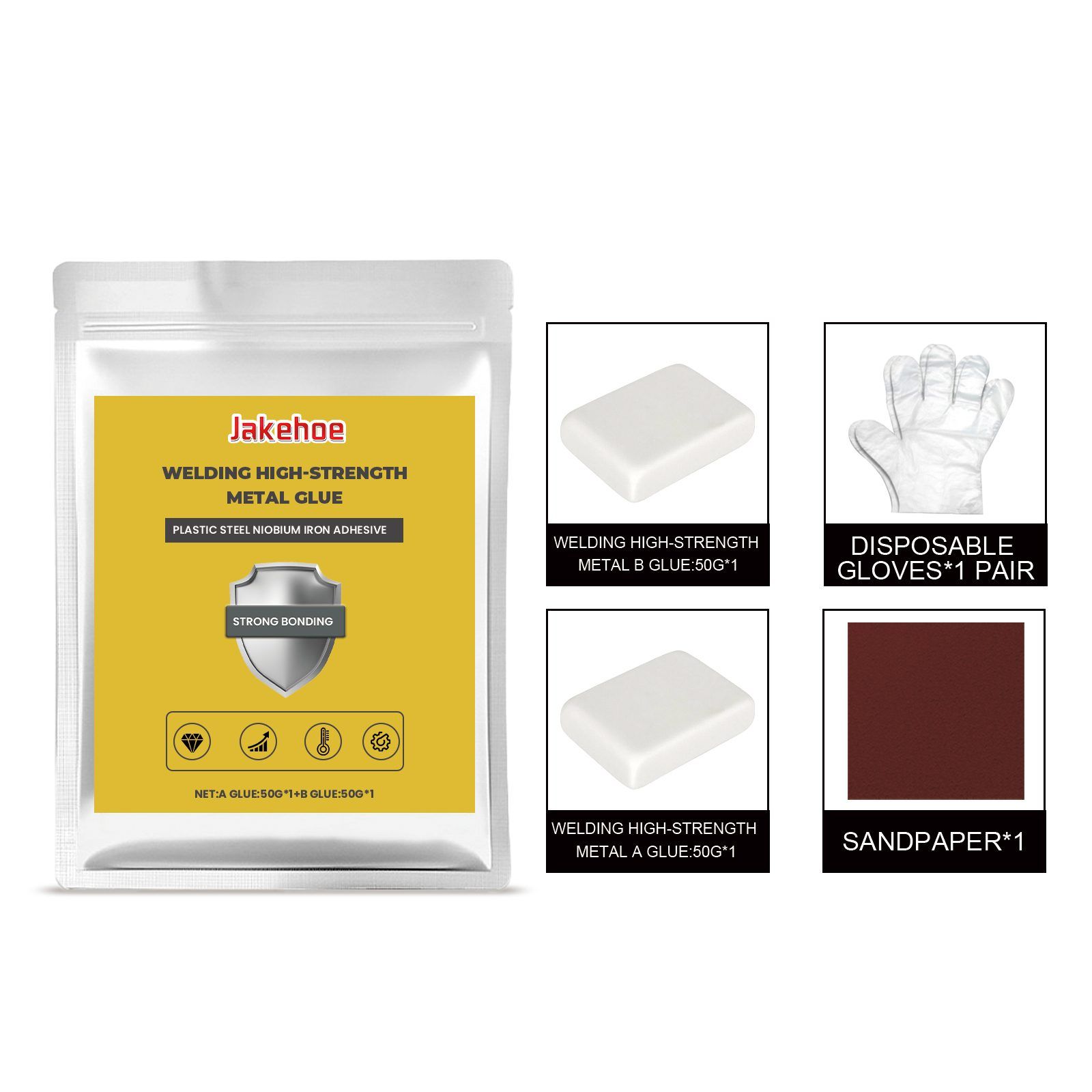 JAKEHOE High-Strength Metal Repair Adhesive Kit, 1 Kit