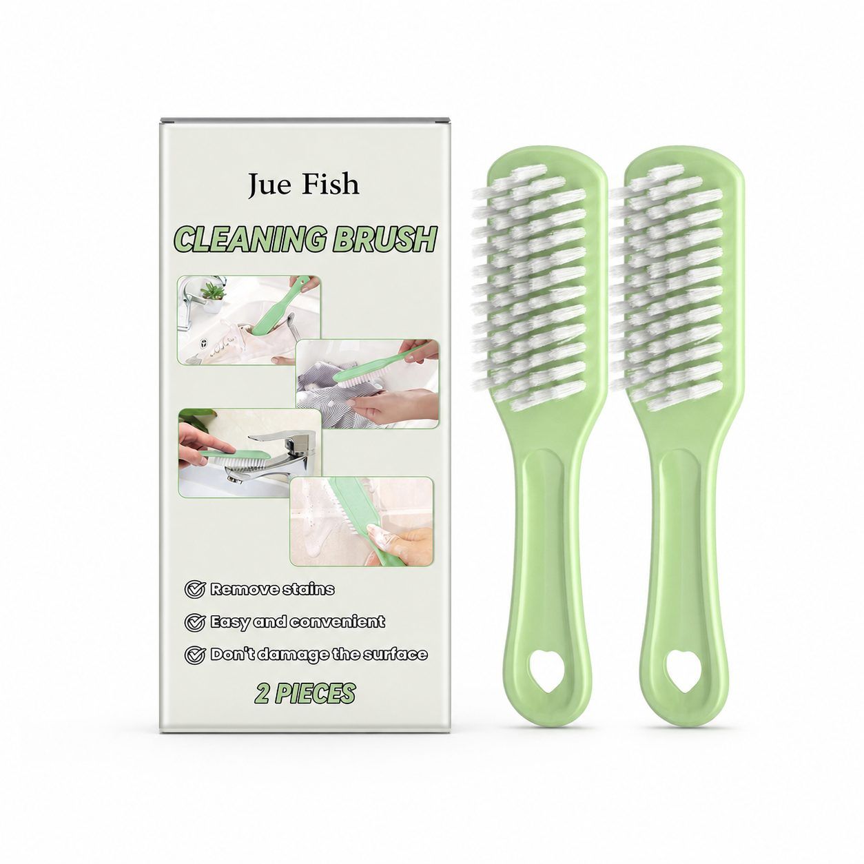JUE FISH Household Cleaning Brush Set, 2 Pieces