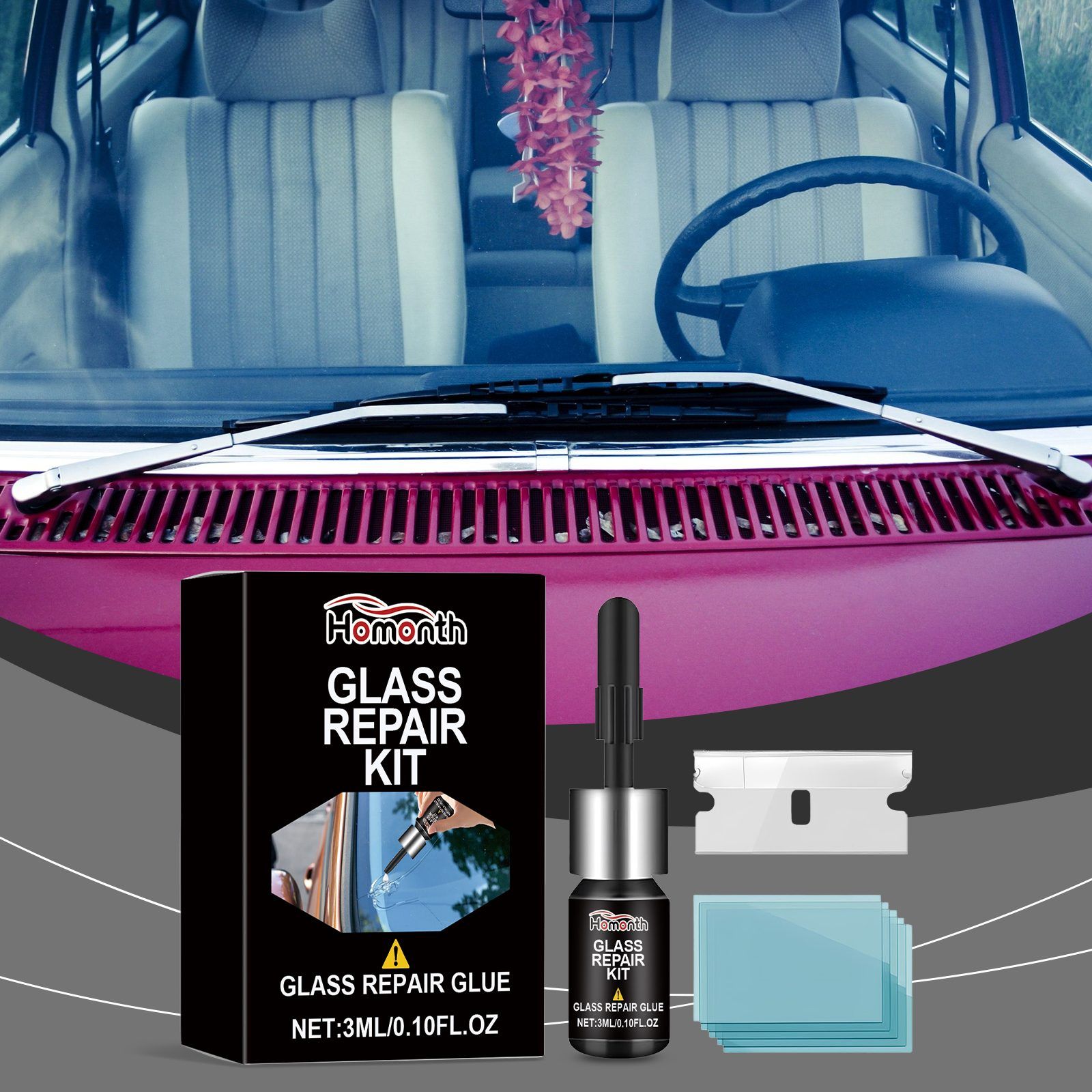 HOMONTH Windshield Glass Repair Kit, 1 Kit image 6