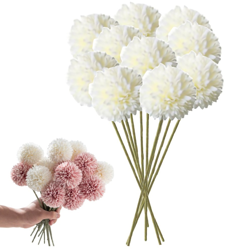 30 Pieces Artificial Hydrangea, Artificial Flowers, Pompon Chrysanthemum Themes For Home Garden, Parties, Office Decoration, Bridal Bouquets, Flower Decoration, Table Decoration