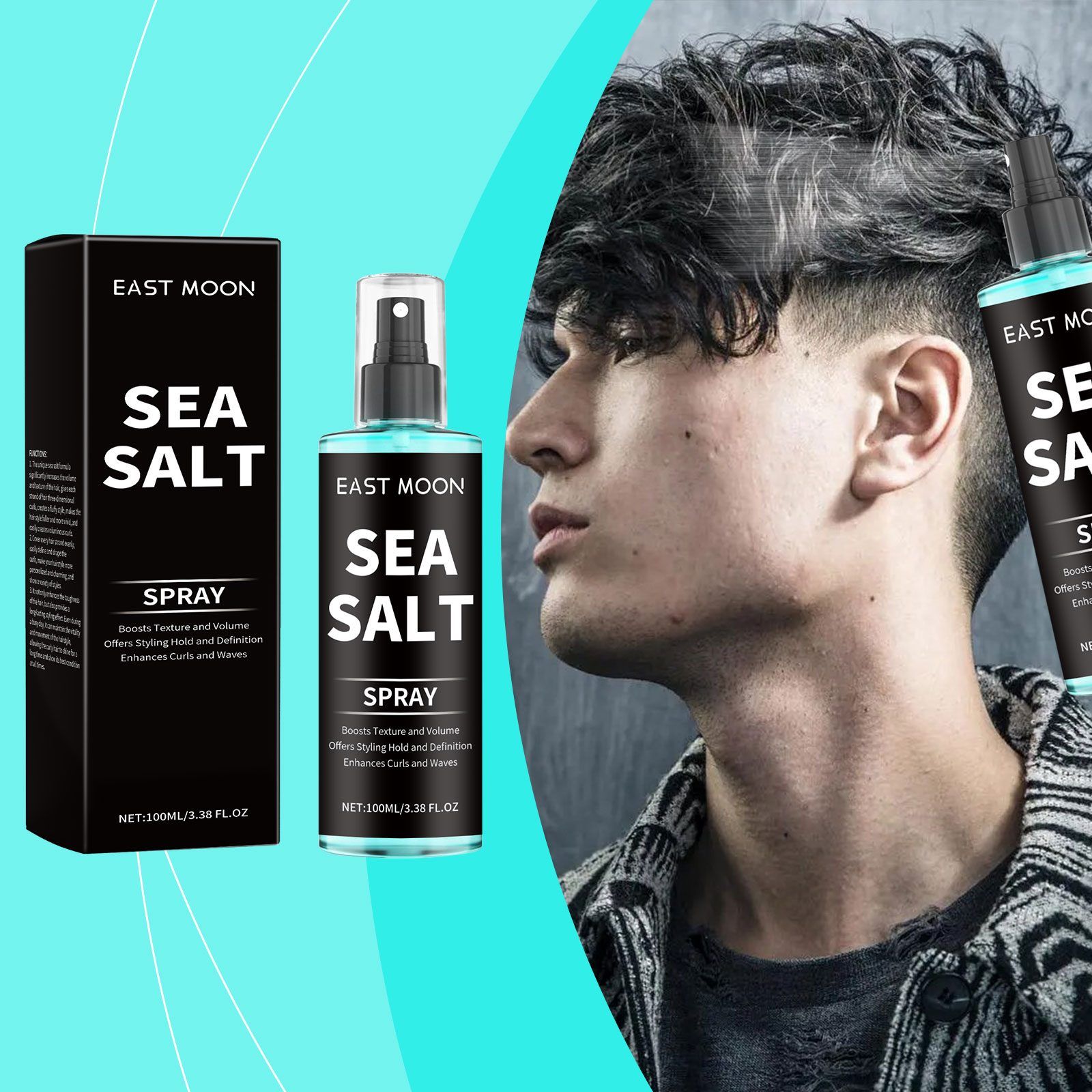 EAST MOON Sea Salt Curl Styling Spray, 100 ml image 8