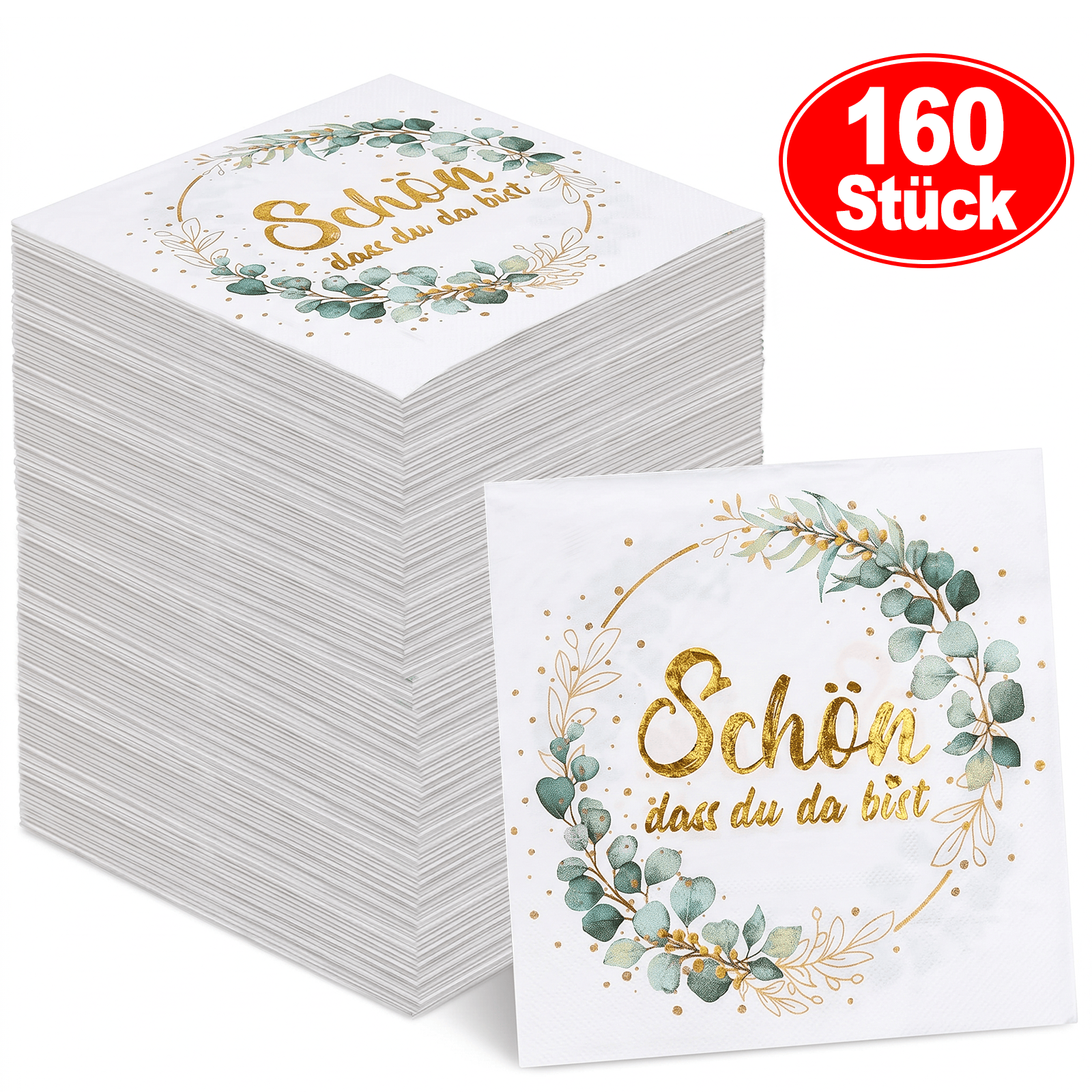 160 Pieces Green Napkins Nice You're There Party Accessories Party Accessories Set
