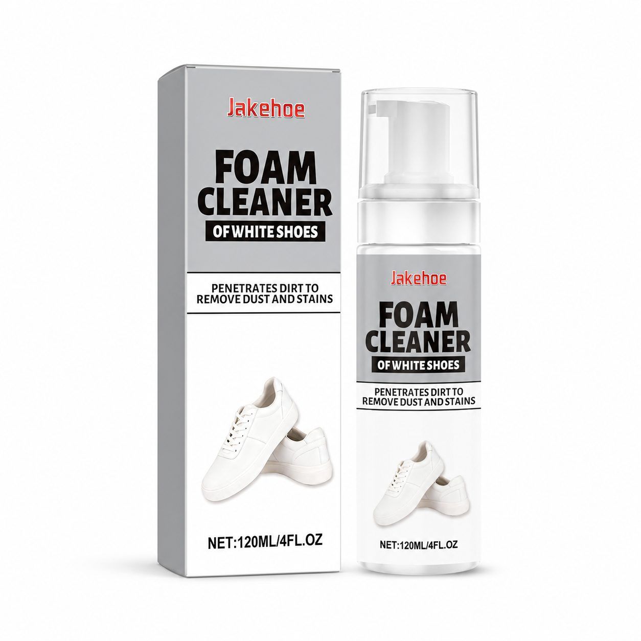 JAKEHOE White Shoe Foam Cleaner, 120 ml / 1 Bottle