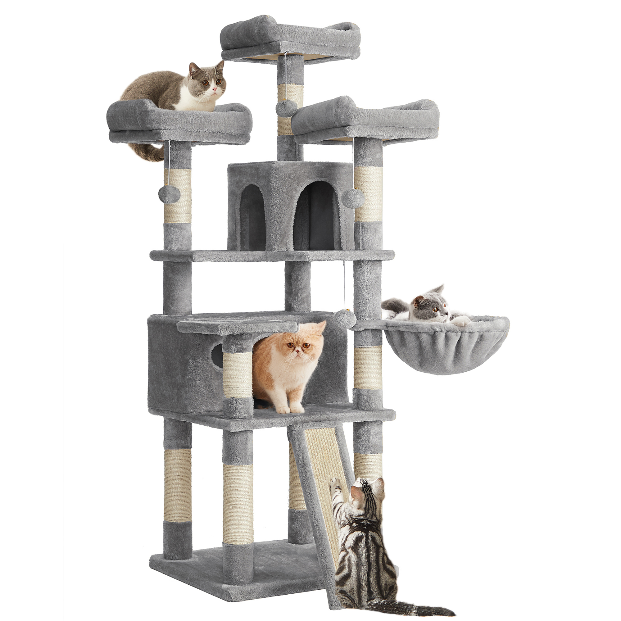 Cat Tree, 67.7 Inches Large Tower, Cat Condo - Default