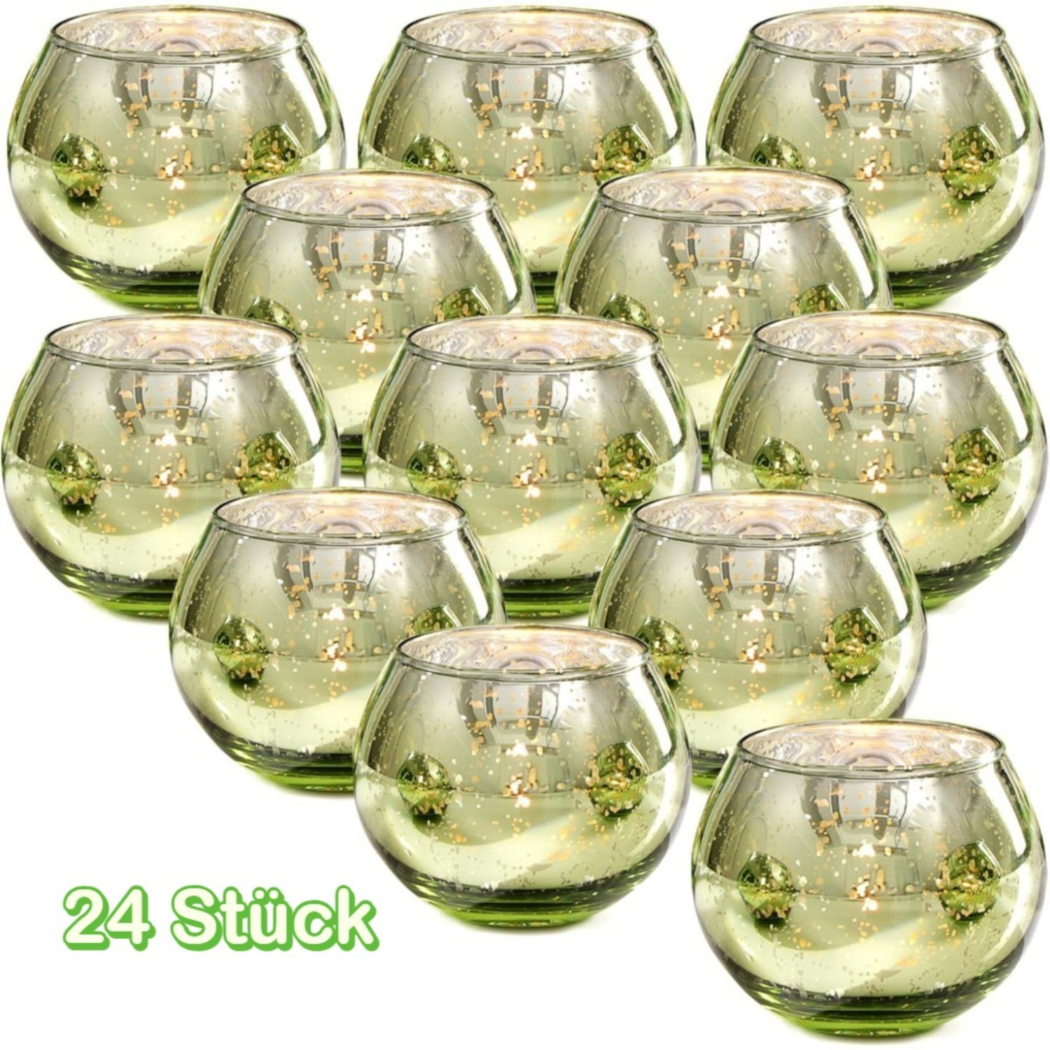24 Piece Green Votive Candle Holder – Mercury Glass Candle Holder For Ointment Green Wedding Decoration, Green Tea Light Holder, Christmas Party Decorations, Wedding, Engagement Table Decoration