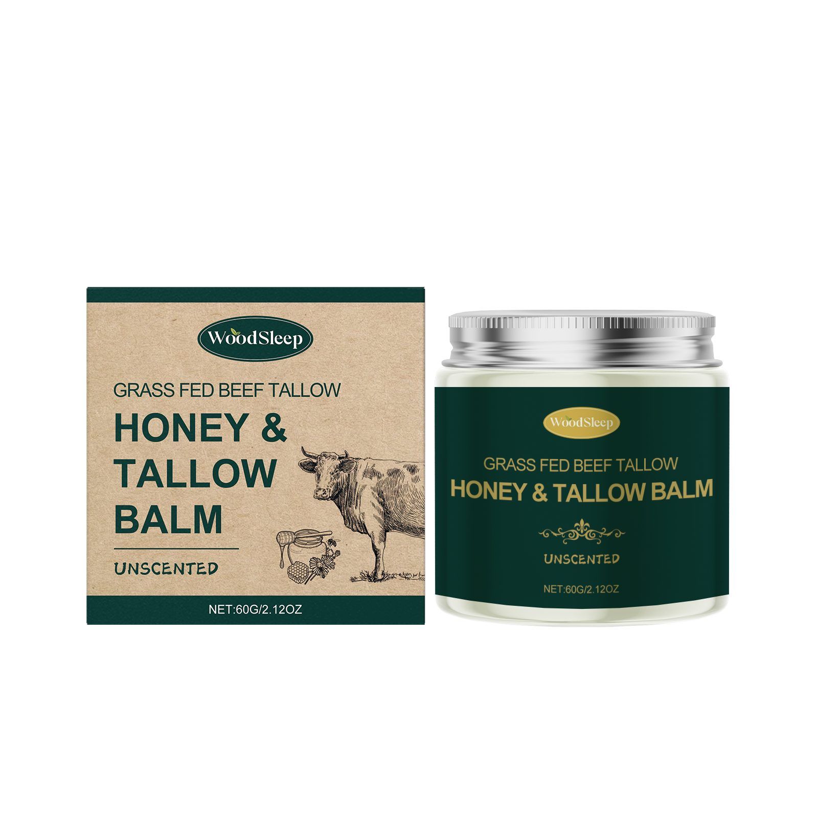 WOODSLEEP Tallow Honey Face Moisturizing Cream, 60 g