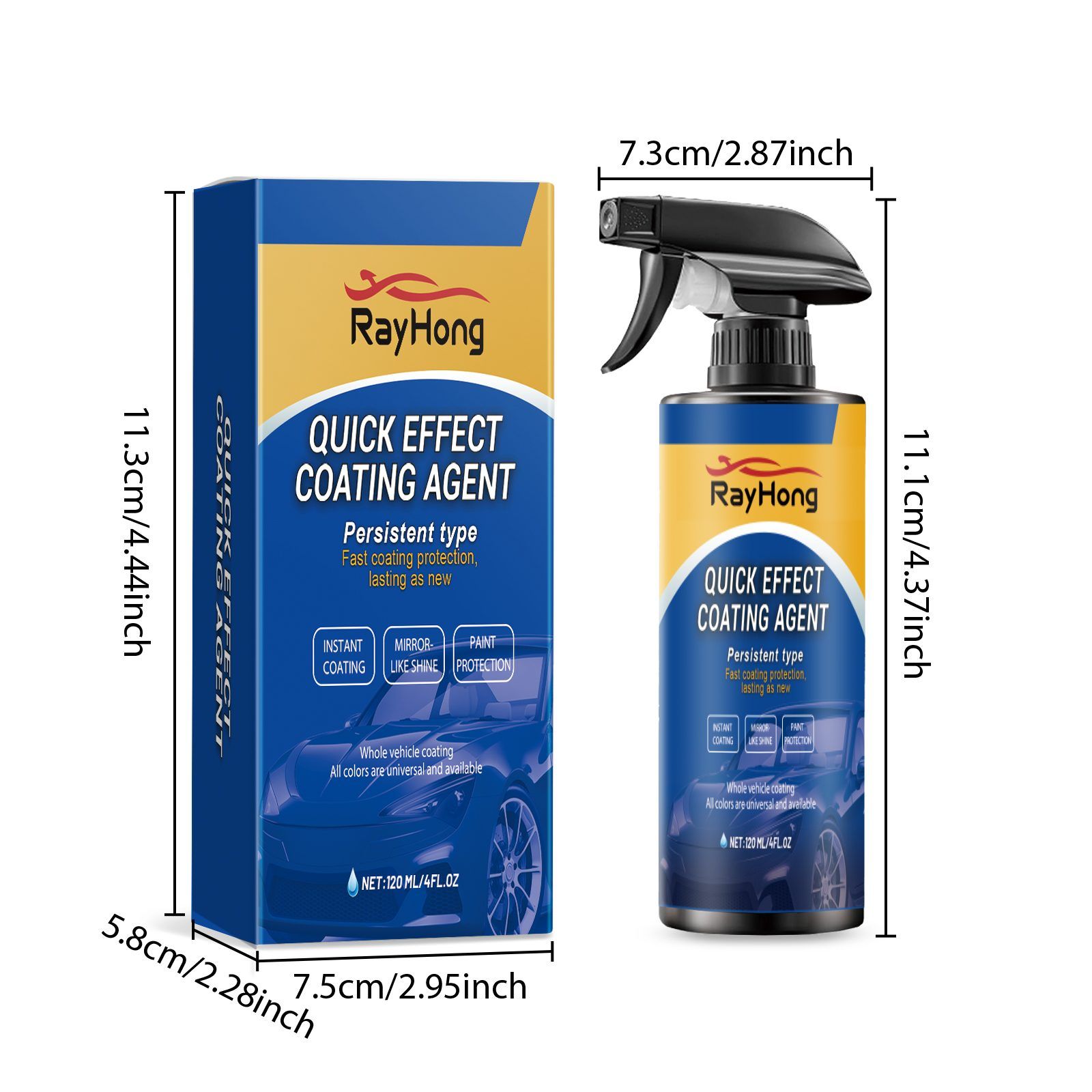 RAYHONG Automotive Coating Spray, 120 ml / 1 Bottle image 2