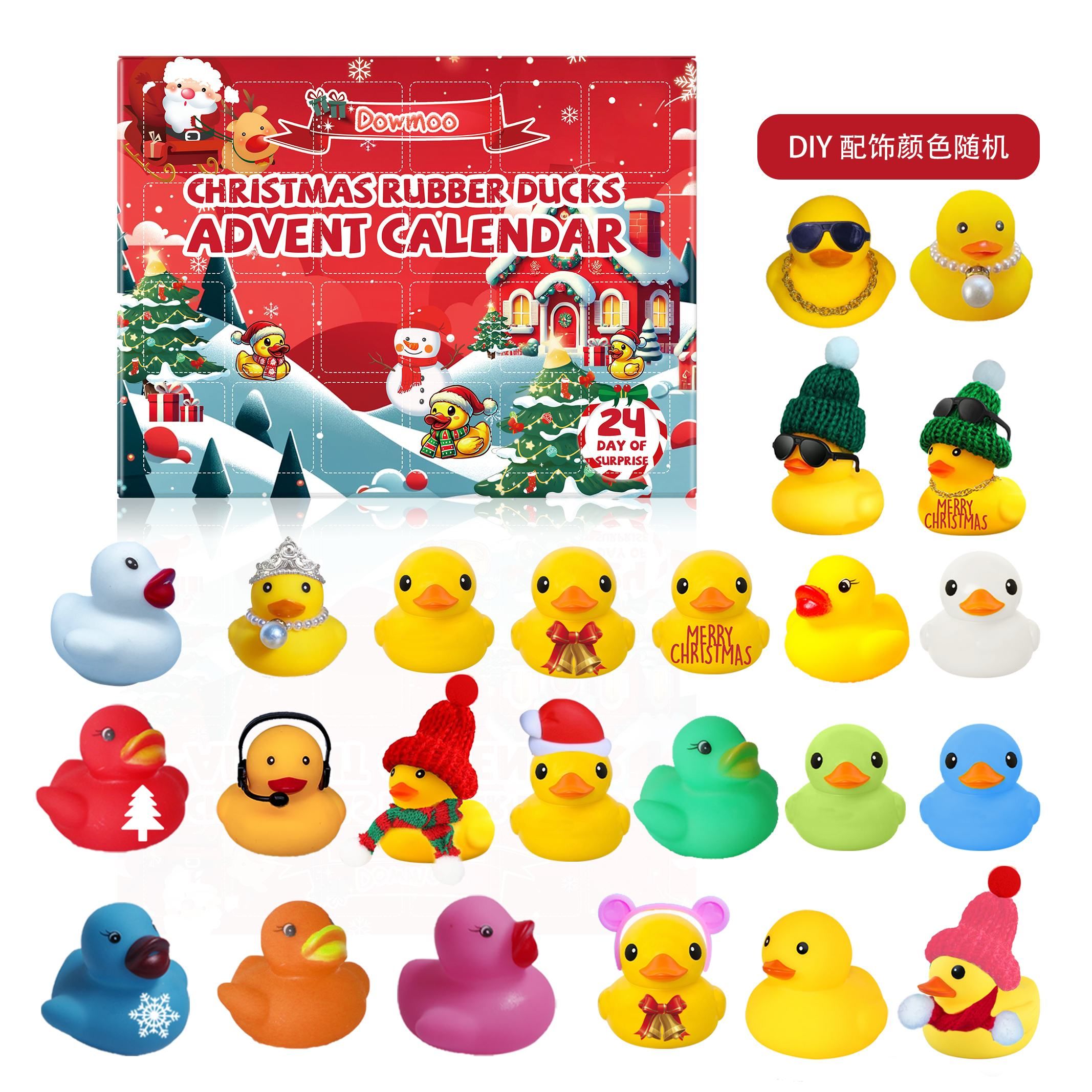 DOWMOO Christmas Advent Rubber Duck Set, 24 Pieces