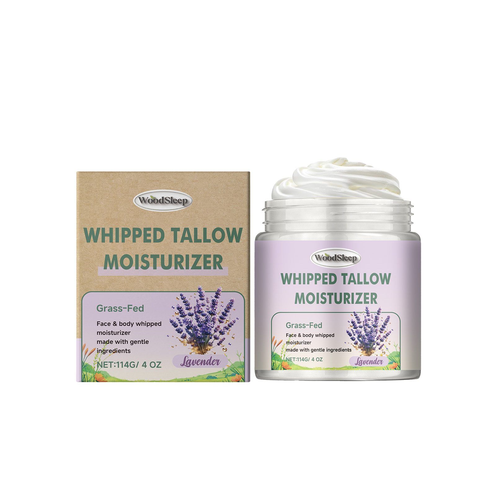 WOODSLEEP Lavender Tallow Face Moisturizing Cream, 114 g