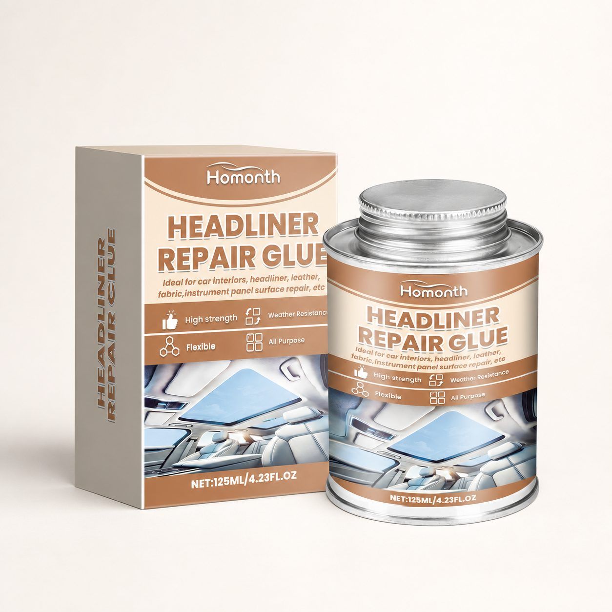 HOMONTH Automotive Headliner Repair Adhesive, 125 ml / 1 Bottle