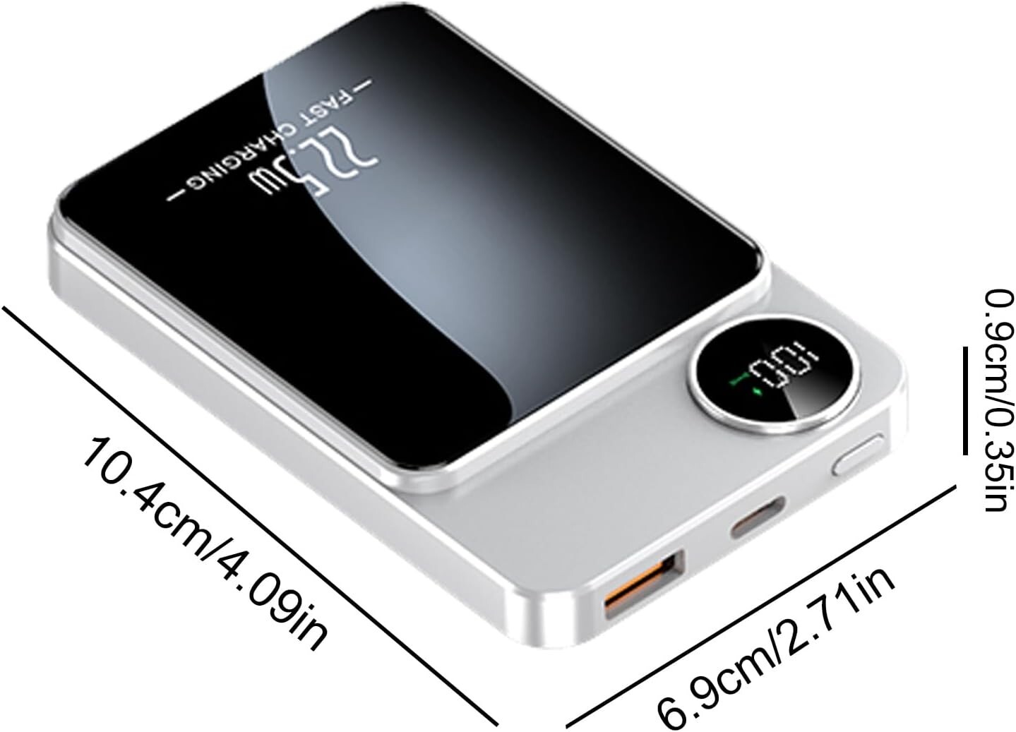 Silvery-Magsafe Power Bank Portable Charger Magnetic Battery Pack For I Phone For Samsung--silvery
