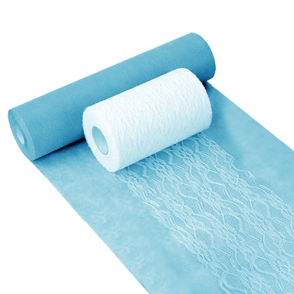 2-Piece Tablecloth Decor Set (1 Roll Of White + 1 Roll Of Sky Blue) — Perfect For Baptisms, Communion, Confirmations, Weddings, Christmas, And Birthdays — A Practical Decor Set For Special Occasions
