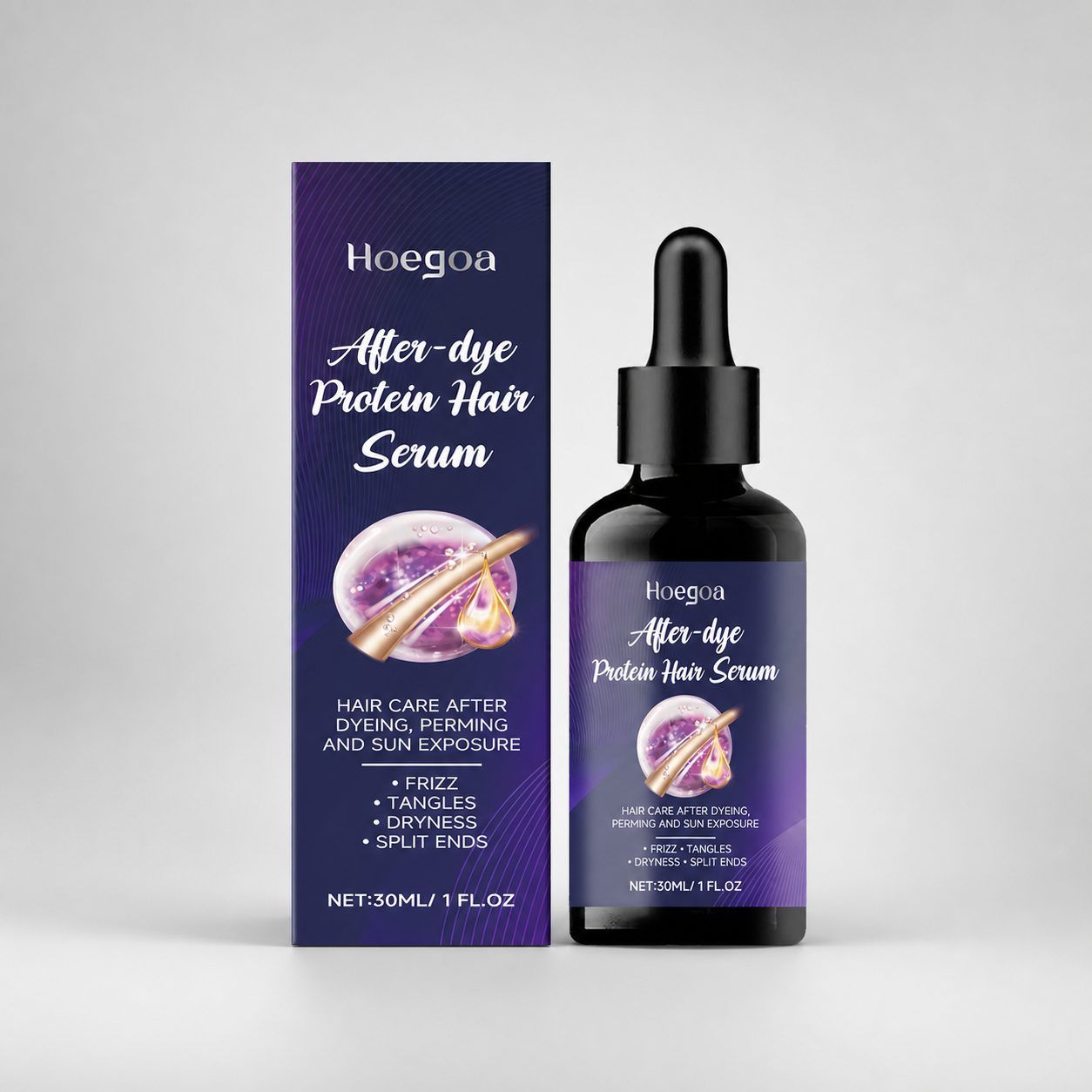 HOEGOA Post-Color Keratin Hair Serum, 30 ml